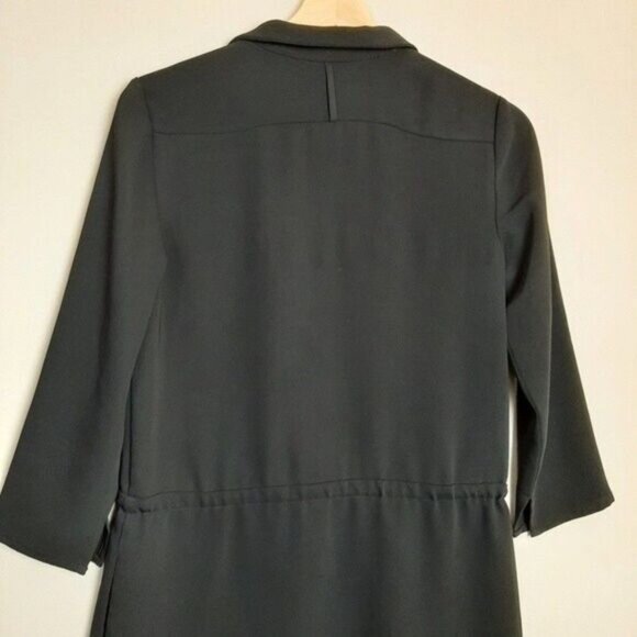 BABATON / Aritzia Shirt Dress Long Sleeve Waist Drawstring Black Sz XS Flawed - Picture 11 of 16